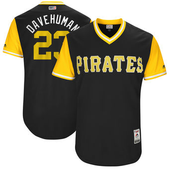 Men's Pittsburgh Pirates David Freese Davehuman Majestic Black 2017 Players Weekend Authentic Jersey