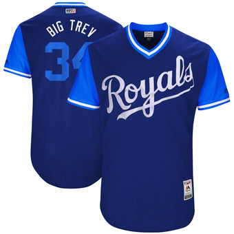 Men's Kansas City Royals Trevor Cahill Big Trev Majestic Royal 2017 Players Weekend Authentic Jersey