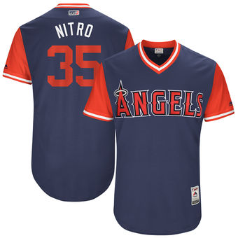 Men's Los Angeles Angels Nick Tropeano Nitro Majestic Navy 2017 Players Weekend Authentic Jersey