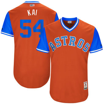 Men's Houston Astros Mike Fiers Kai Majestic Orange 2017 Players Weekend Authentic Jersey