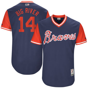 Men's Atlanta Braves Rio Ruiz Big River Majestic Navy 2017 Players Weekend Authentic Jersey