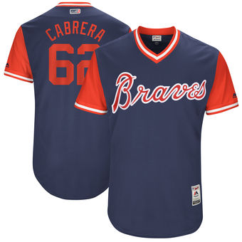 Men's Atlanta Braves Mauricio Cabrera Cabrera Majestic Navy 2017 Players Weekend Authentic Jersey