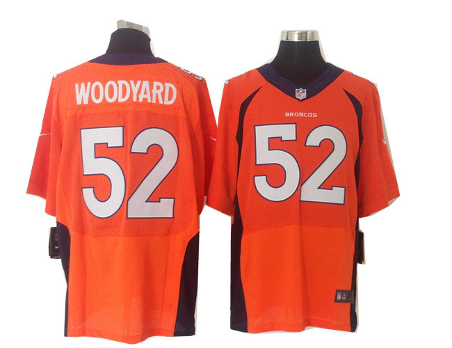 Size 60 4XL 2013 New Collar Wesley Woodyard Denver Broncos #52 Nike Elite Orange Jersey