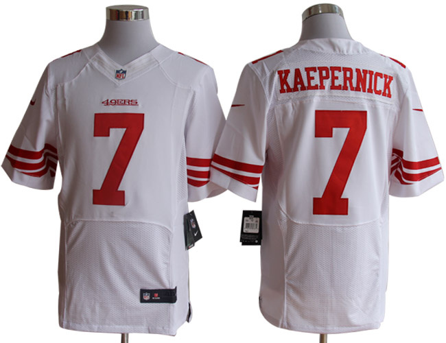 Size 60 4XL-Colin Kaepernick San Francisco 49ers #7 White Stitched Nike Elite NFL Jerseys