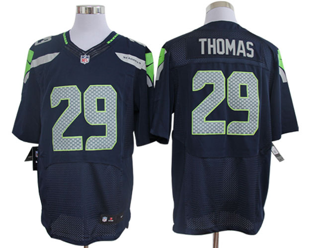 Size 60 4XL-Earl Thomas Seattle Seahawks #29 Pacific Blue Nike Elite NFL Jerseys