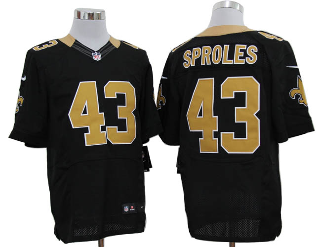 Size 60 4XL-Darren Sproles New Orleans Saints #43 Black Stitched Nike Elite NFL Jerseys