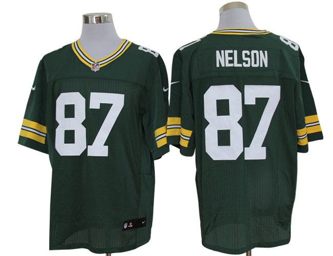 Size 60 4XL-Jordy Nelson Green Bay Packers #87 Green Stitched Nike Elite NFL Jerseys