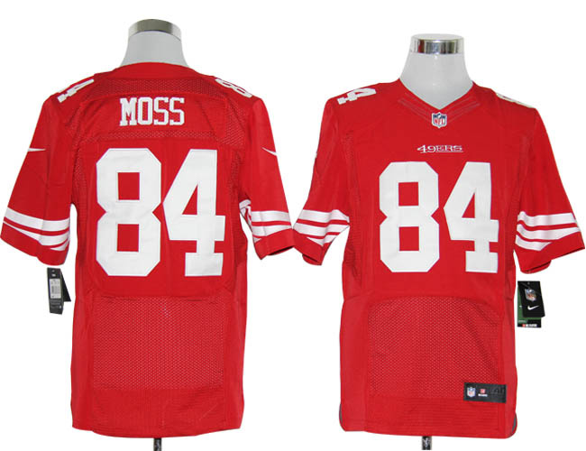 Size 60 4XL-Randy Moss San Francisco 49ers #84 Red Stitched Nike Elite NFL Jerseys