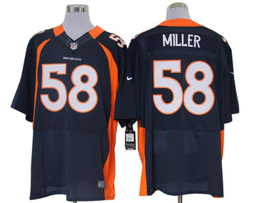 Size 60 4XL-Von Miller Denver Broncos #58 Blue Stitched Nike Elite NFL Jerseys