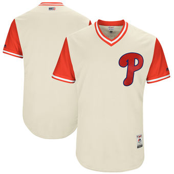 Custom Men's Philadelphia Phillies Majestic Tan 2017 Players Weekend Authentic Team Jersey