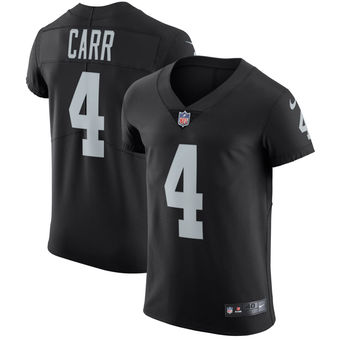 Nike Oakland Raiders #4 Derek Carr Vapor Untouchable Elite Player Black Jersey