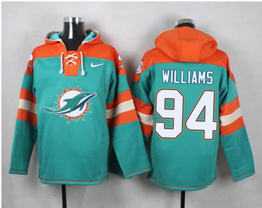 Nike Miami Dolphins #94 Mario Williams Aqua Green Player Pullover NFL Hoodie