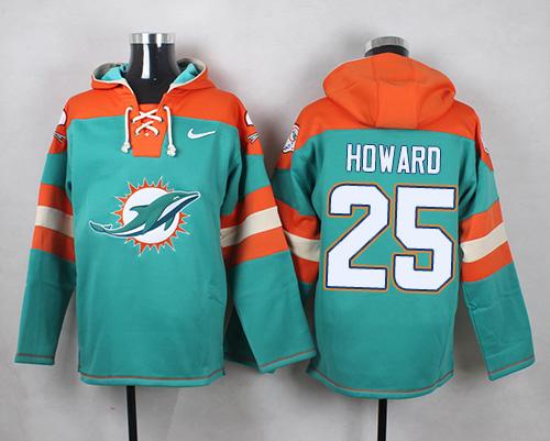 Nike Miami Dolphins #25 Xavien Howard Aqua Green Player Pullover NFL Hoodie