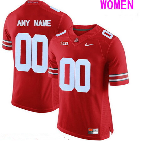 Women's Ohio State Buckeyes Custom College Football Nike Limited Jersey - Red