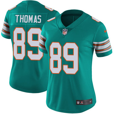 Women's Nike Dolphins #89 Julius Thomas Aqua Green Alternate Stitched NFL Vapor Untouchable Limited Jersey