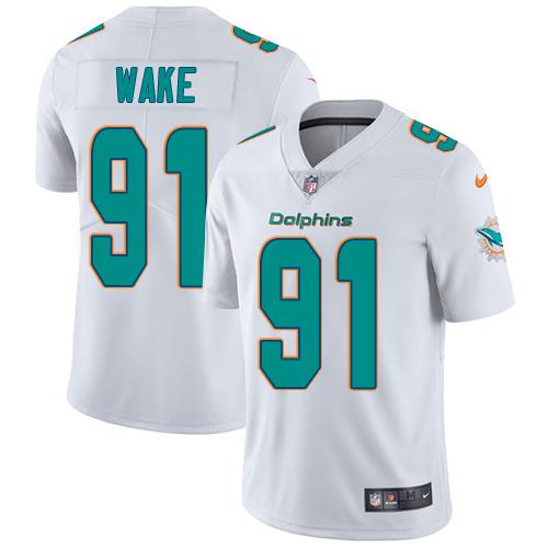 Youth Nike Dolphins #91 Cameron Wake White Stitched NFL Vapor Untouchable Limited Jersey