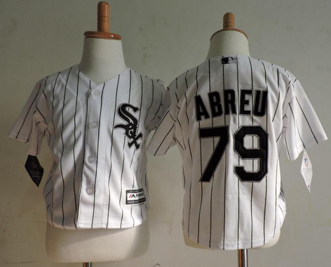 Toddler Chicago White Sox #79 Jose Abreu White Pinstripe Home Majestic Baseball Jersey