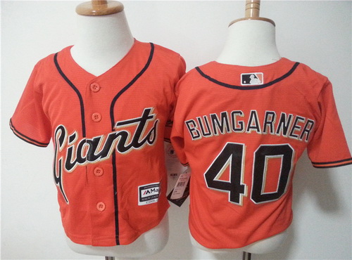 Toddler San Francisco Giants #40 Madison Bumgarner Orange MLB Majestic Baseball Jersey