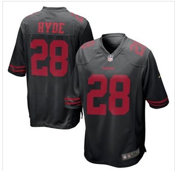 New San Francisco 49ers #28 Carlos Hyde Black Alternate Game Jersey