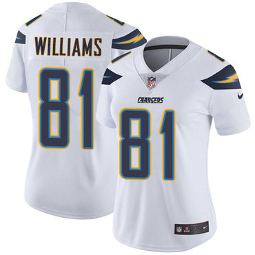 Women's Nike Chargers #81 Mike Williams White Stitched NFL Vapor Untouchable Limited Jersey