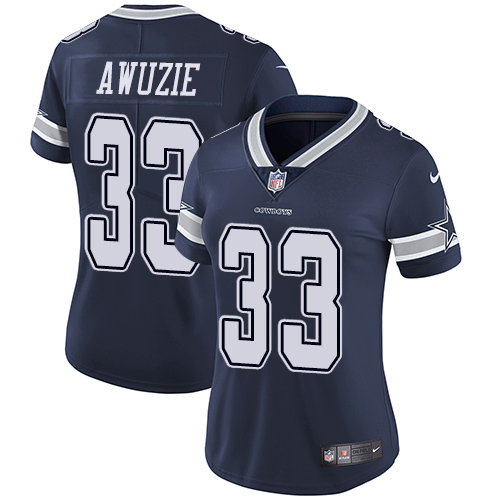 Women's Nike Cowboys #33 Chidobe Awuzie Navy Blue Team Color Stitched NFL Vapor Untouchable Limited Jersey