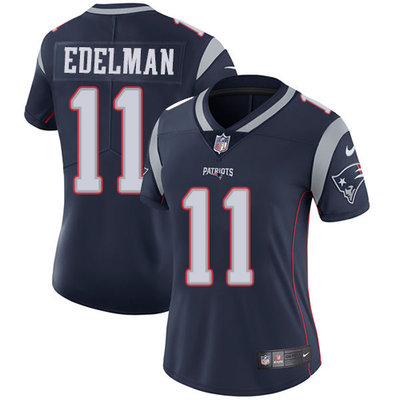 Women's Nike Patriots #11 Julian Edelman Navy Blue Team Color Stitched NFL Vapor Untouchable Limited Jersey