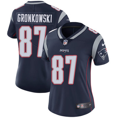 Women's Nike Patriots #87 Rob Gronkowski Navy Blue Team Color Stitched NFL Vapor Untouchable Limited Jersey