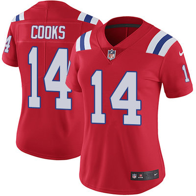 Women's Nike Patriots #14 Brandin Cooks Red Alternate Stitched NFL Vapor Untouchable Limited Jersey