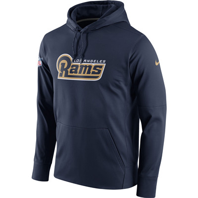 Men's Los Angeles Rams Nike Navy Circuit Wordmark Essential Performance Pullover Hoodie