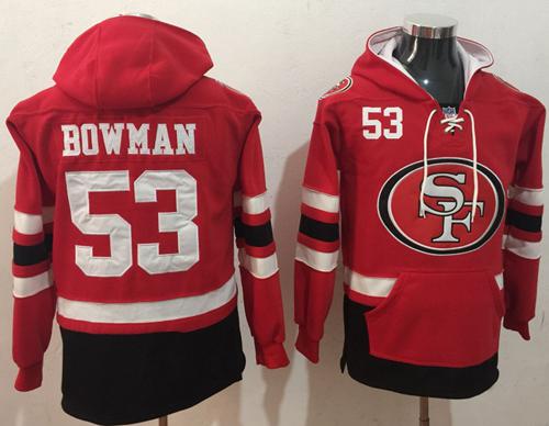 Nike San Francisco 49ers #53 NaVorro Bowman Red Black Name & Number Pullover NFL Hoodie