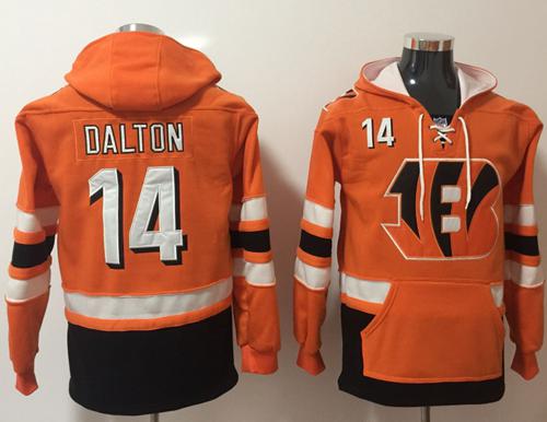 Nike Cincinnati Bengals #14 Andy Dalton Orange Black Name & Number Pullover NFL Hoodie