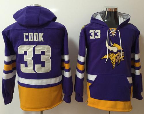 Nike Minnesota Vikings #33 Dalvin Cook Purple Gold Name & Number Pullover NFL Hoodie