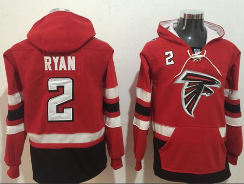 Nike Atlanta Falcons #2 Matt Ryan Red Black Name & Number Pullover NFL Hoodie