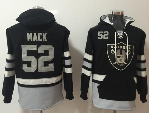 Nike Oakland Raiders #52 Khalil Mack Black Grey Name & Number Pullover NFL Hoodie