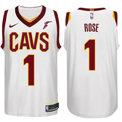 Nike NBA Cleveland Cavaliers #1 Derrick Rose Jersey 2017-18 New Season White Jersey