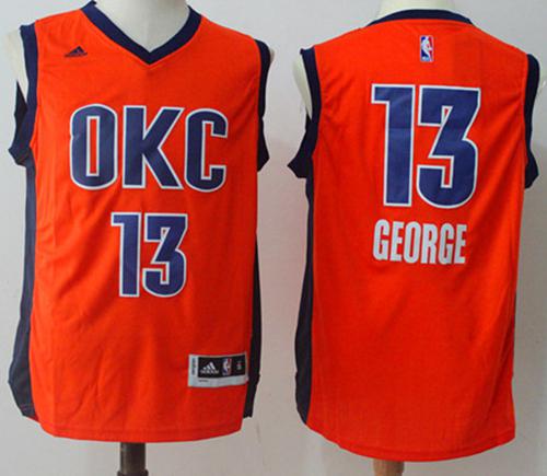 Oklahoma City Thunder #13 Paul George Orange Alternate Stitched NBA Jersey