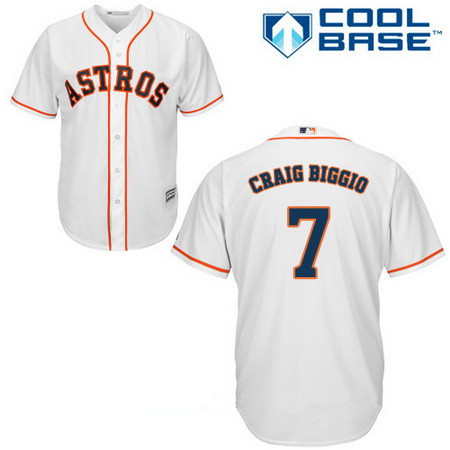 Youth Houston Astros #7 Craig Biggio Retired White Home Stitched MLB Majestic Cool Base Jersey