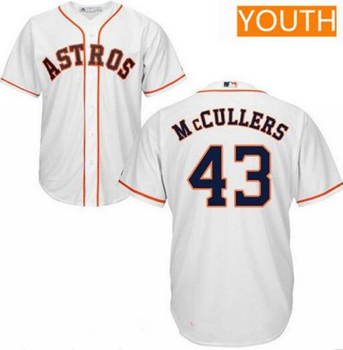 Youth Houston Astros #43 Lance McCullers Jr. White Home Stitched MLB Majestic Cool Base Jersey