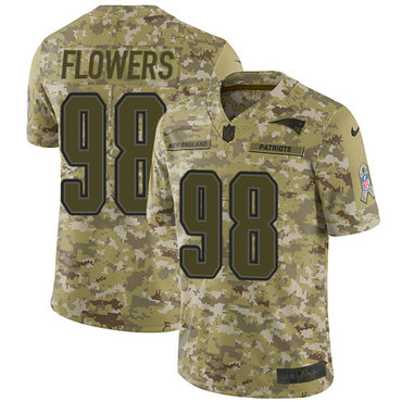 Nike Patriots #98 Trey Flowers Camo Men's Stitched NFL Limited 2018 Salute To Service Jersey