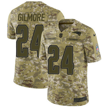 Nike Patriots #24 Stephon Gilmore Camo Men's Stitched NFL Limited 2018 Salute To Service Jersey