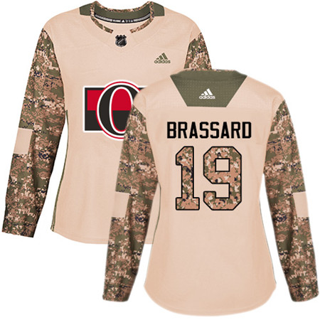 Adidas Senators #19 Derick Brassard Camo Authentic 2017 Veterans Day Women's Stitched NHL Jersey