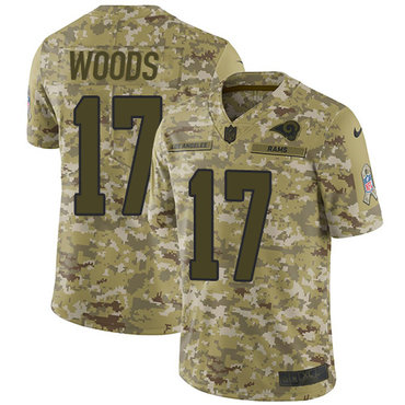 Nike Rams #17 Robert Woods Camo Men's Stitched NFL Limited 2018 Salute To Service Jersey