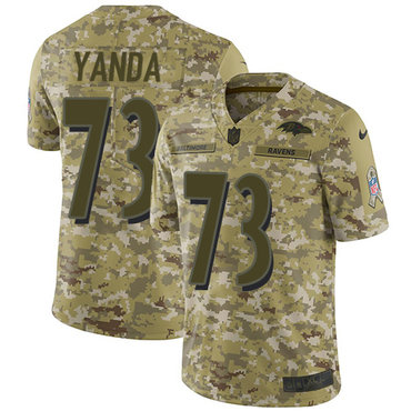 Nike Ravens #73 Marshal Yanda Camo Men's Stitched NFL Limited 2018 Salute To Service Jersey