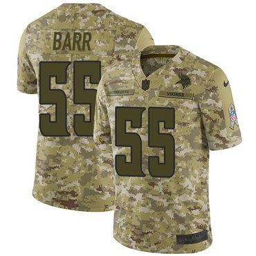 Nike Vikings #55 Anthony Barr Camo Men's Stitched NFL Limited 2018 Salute To Service Jersey