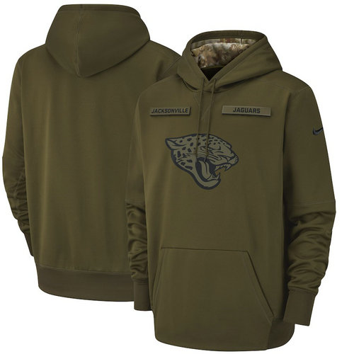 Jacksonville Jaguars Nike Salute to Service Sideline Therma Performance Pullover Hoodie - Olive