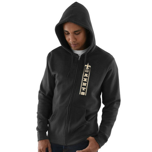 New Orleans Saints Hook and Ladder Full-Zip Hoodie - Black