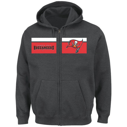 Tampa Bay Buccaneers Majestic Touchback Full-Zip Hoodie - Charcoal