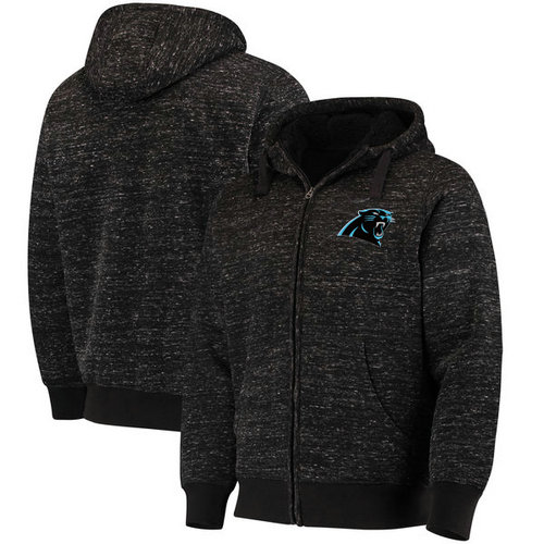 Carolina Panthers G-III Sports by Carl Banks Discovery Sherpa Full-Zip Jacket - Heathered Black