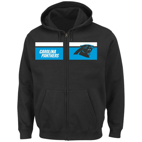 Carolina Panthers Majestic Touchback Full-Zip Hoodie - Black