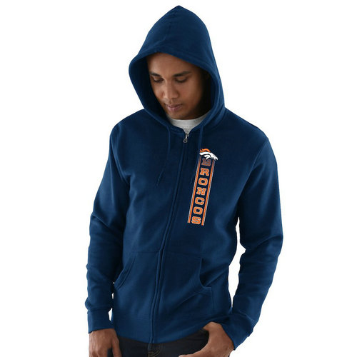 Denver Broncos Hook and Ladder Full-Zip Hoodie - Navy